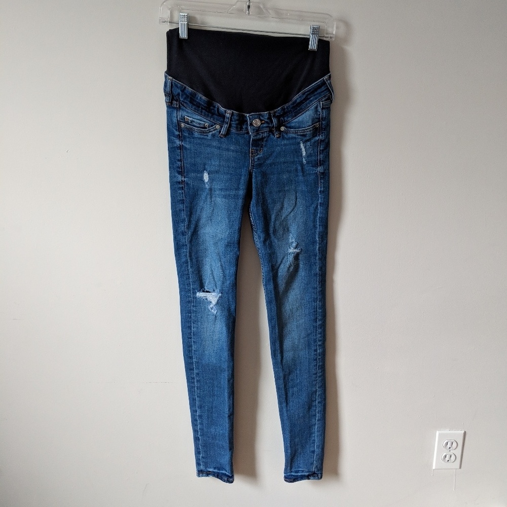 H&M Maternity Distressed Skinny Jeans, Sz 2
